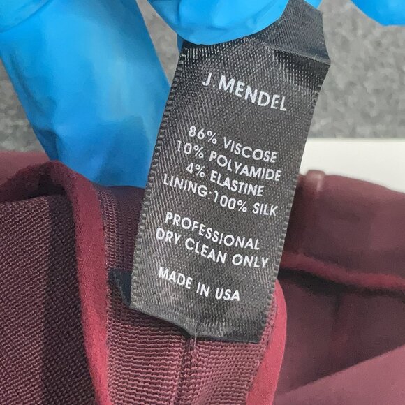 J Mendel Burgundy Cocktail Sheath Dress Size 4 - Picture 4 of 4